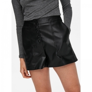ONLSANDY FAUX LEATHER SHORTS O 177911 Black