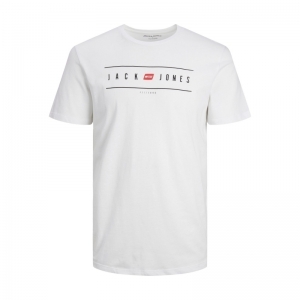 JJELLIOT LOGO TEE SS CREW NECK 178074 White