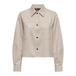 ONLJOLINE FAUX SUEDE SHIRT LIF 201511 Moonbeam