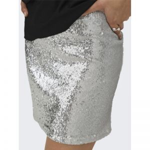 ONLSIMONE SHORT SEQUINS SKIRT 177931001 Silve