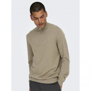 ONSLOUI REG 12 MEL HALF ZIP KN 296916001 Deser
