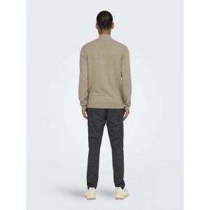ONSLOUI REG 12 MEL HALF ZIP KN 296916001 Deser